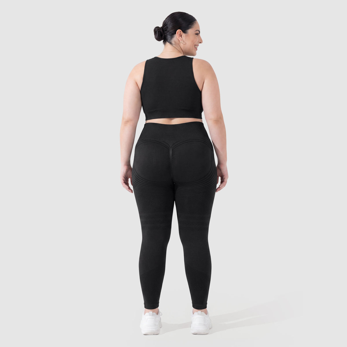 Leggings negros de compresión, vista trasera