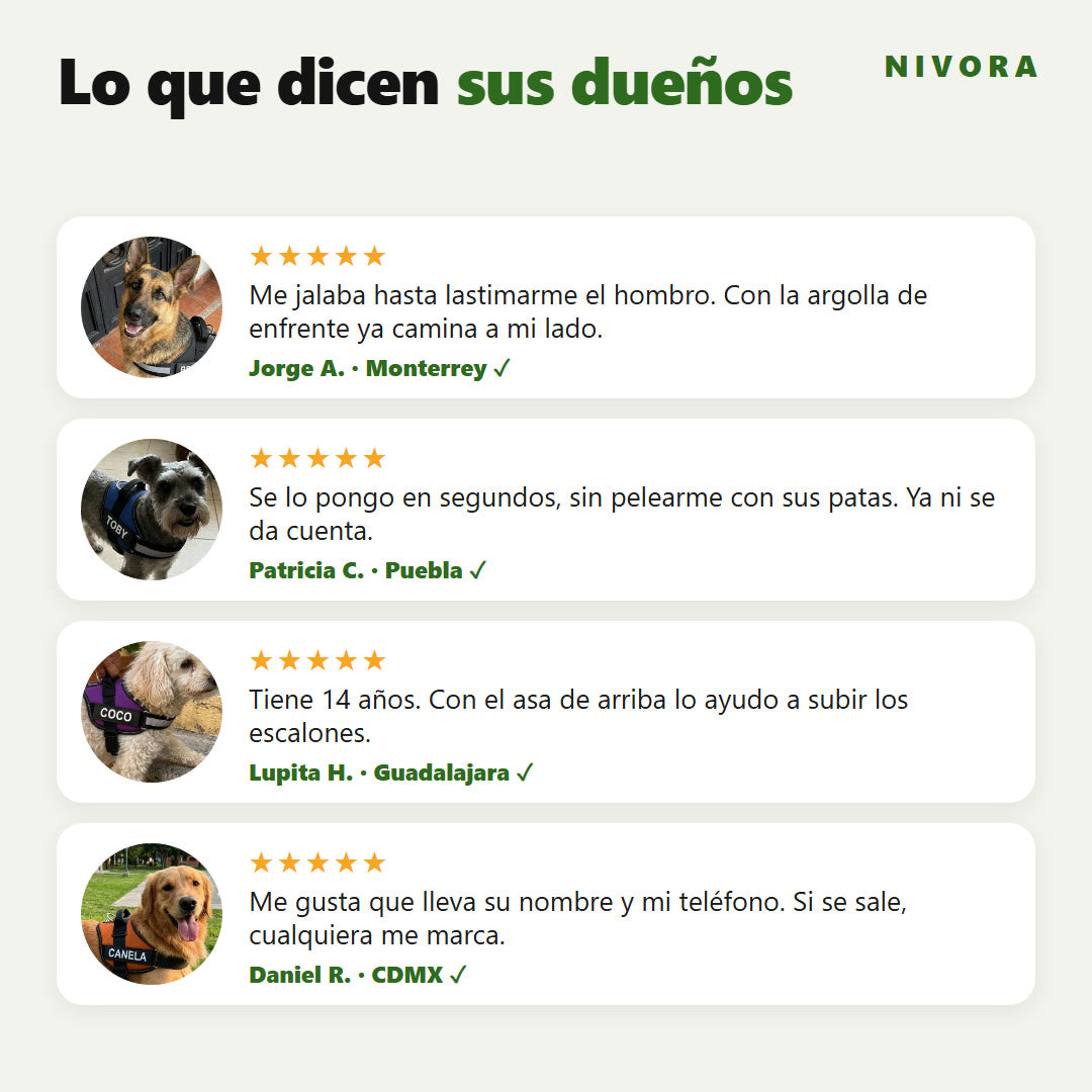Opiniones de dueños sobre el arnés Nivora