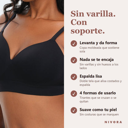 Beneficios del bra Nivora: sin varilla y con soporte