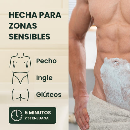 Hecha para zonas sensibles: pecho, ingle y glúteos