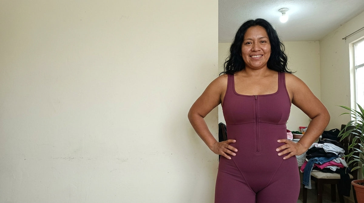Clienta de Nivora con su traje sauna