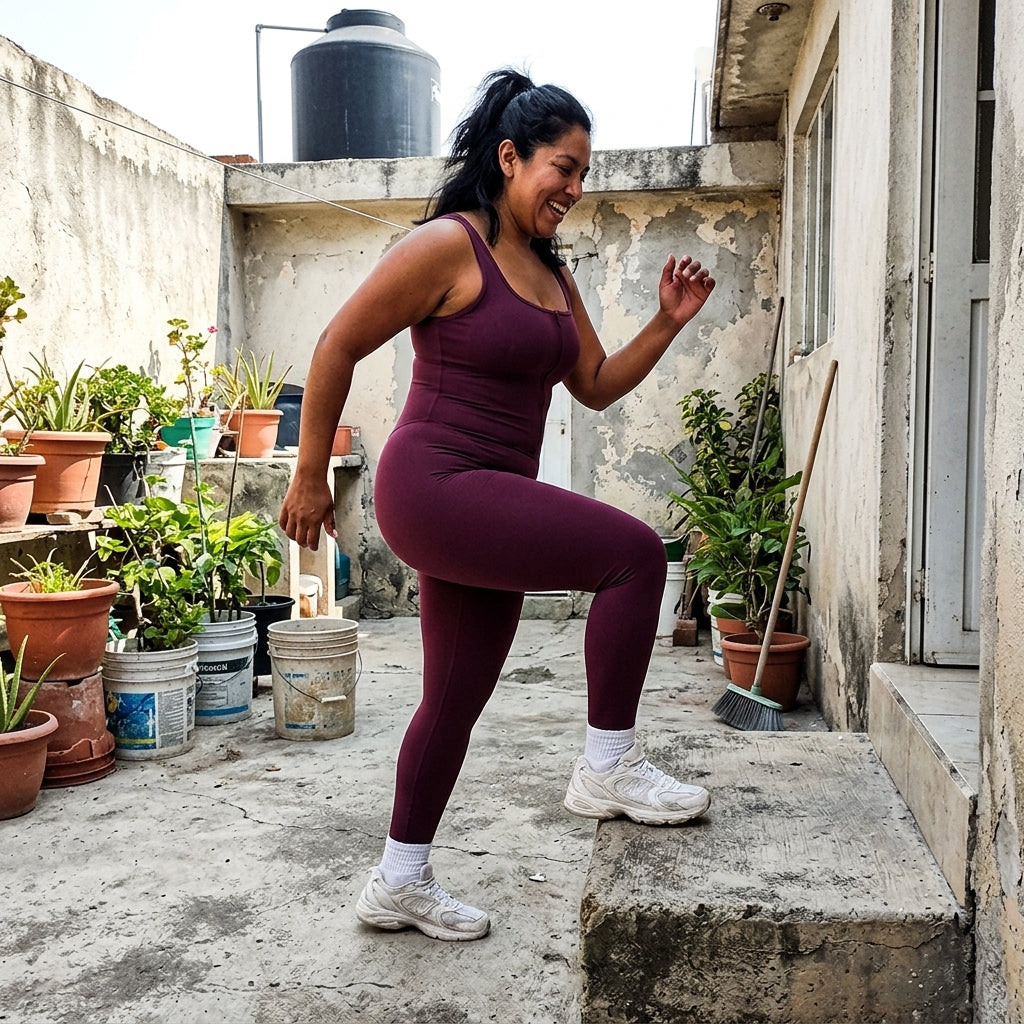Clienta de Nivora con su traje sauna