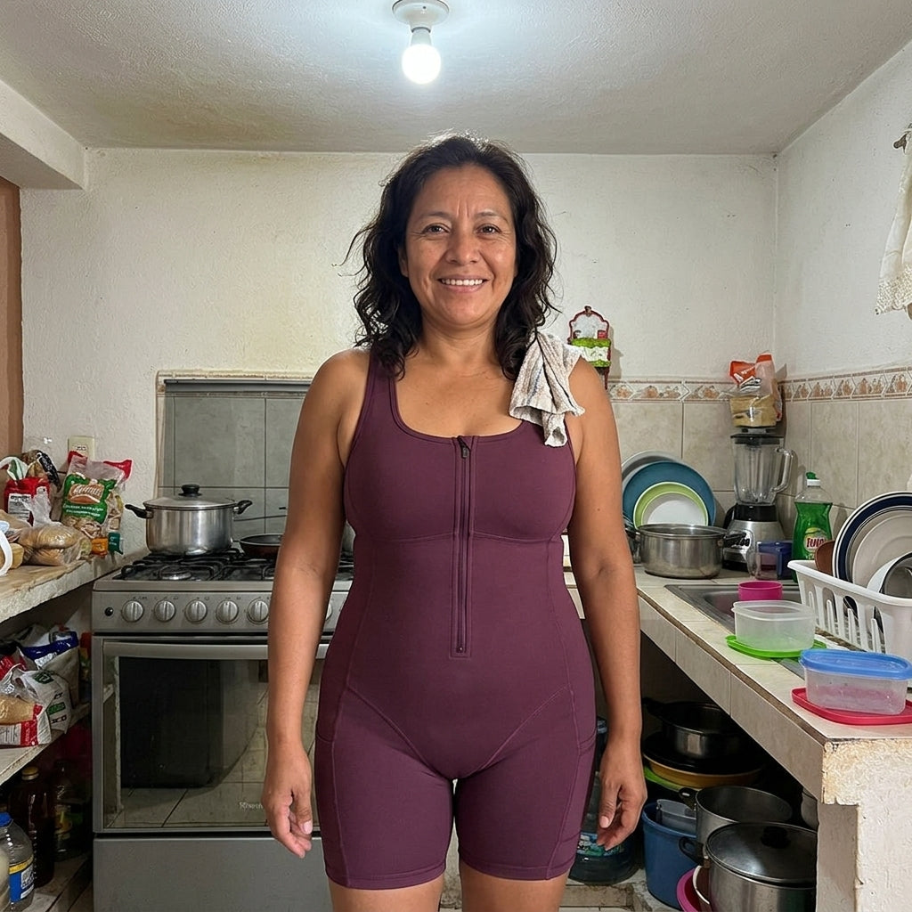 Clienta de Nivora con su traje sauna